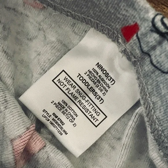 Disney Junior Mickey & Minnie Mouse 100% cotton 2pc Pajama set Toddler - Picture 3 of 4